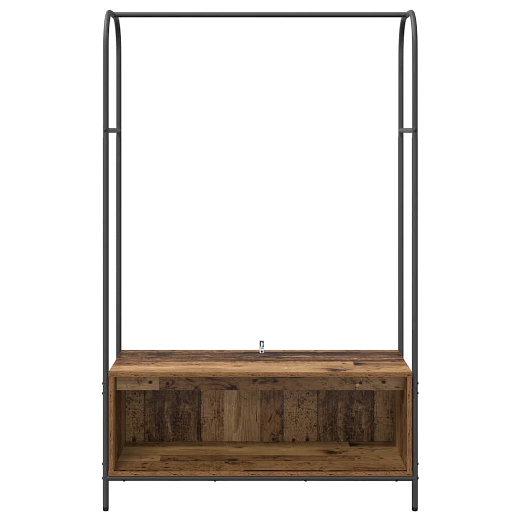 Clothes Rack Brown Oak 100 x 44 x 160 cm Engineered Wood