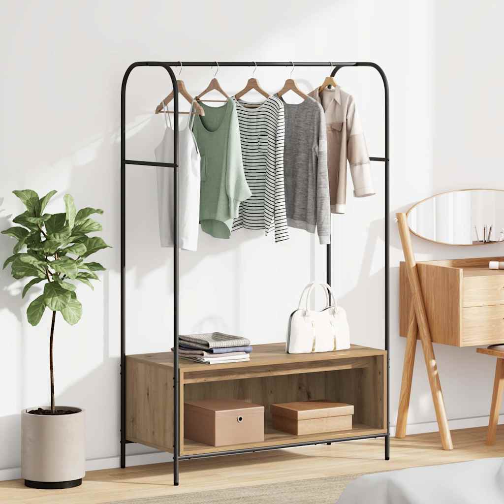 Clothes Rack Brown Oak 100 x 44 x 160 cm Engineered Wood