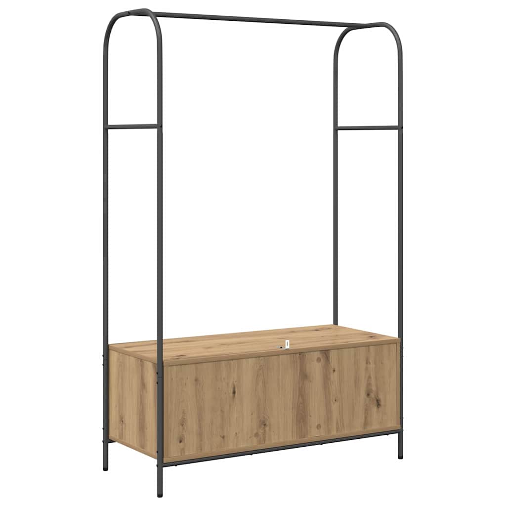 Clothes Rack Brown Oak 100 x 44 x 160 cm Engineered Wood