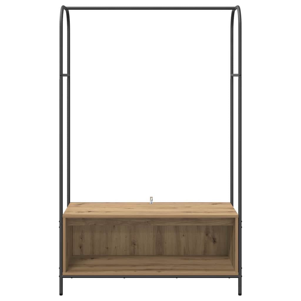 Clothes Rack Brown Oak 100 x 44 x 160 cm Engineered Wood