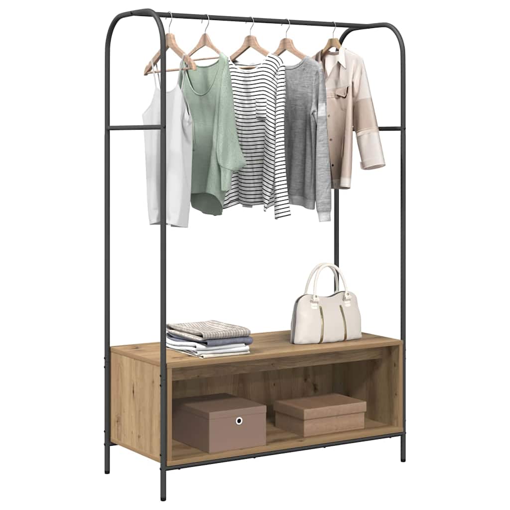 Clothes Rack Brown Oak 100 x 44 x 160 cm Engineered Wood