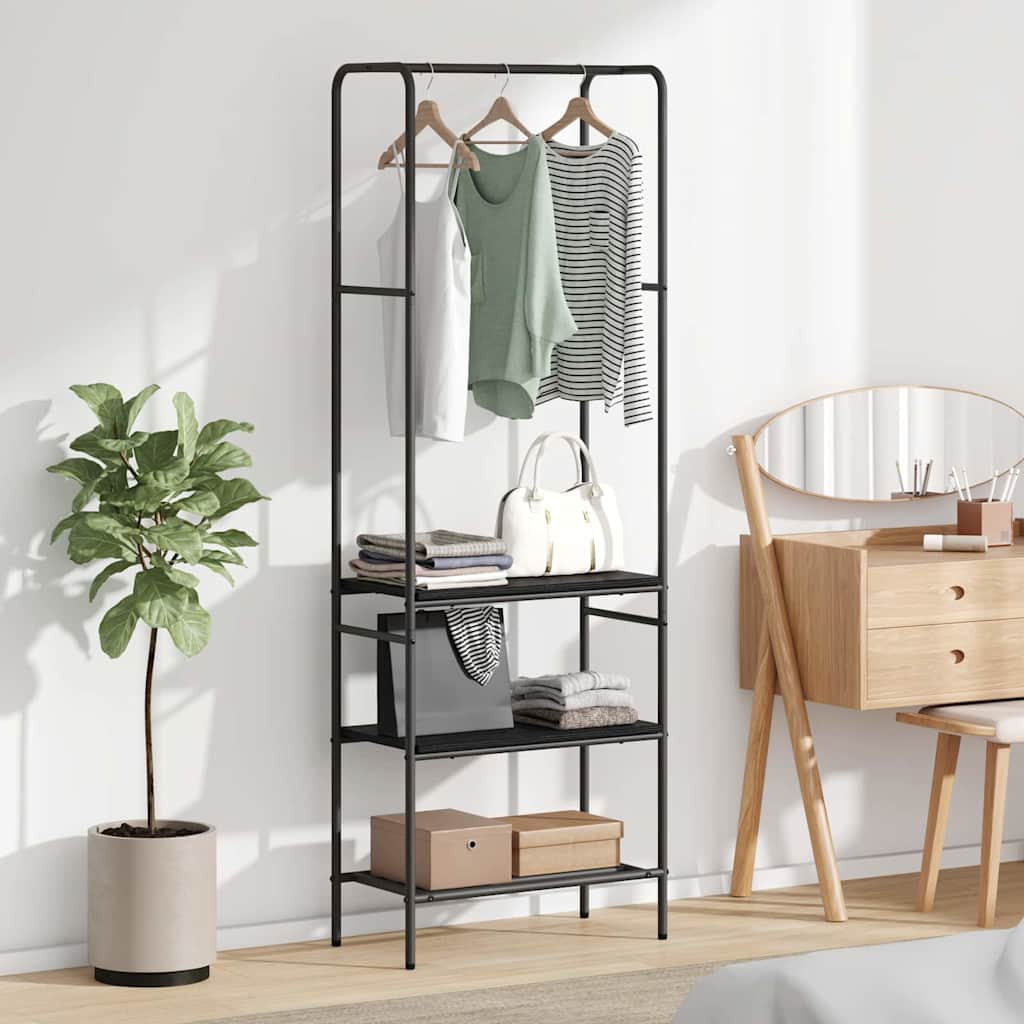Clothes Rack Black Oak 60 x 30 x 171 cm Engineered Wood