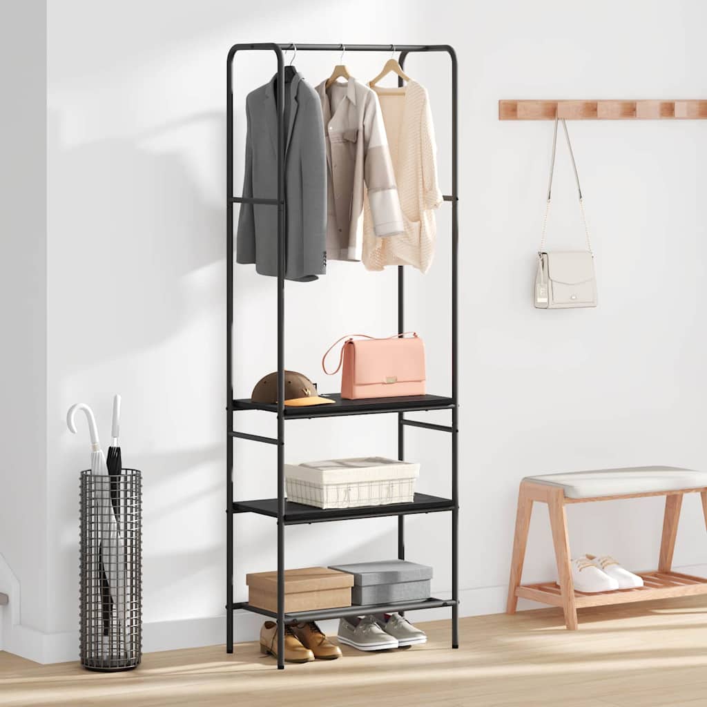 Clothes Rack Black Oak 60 x 30 x 171 cm Engineered Wood