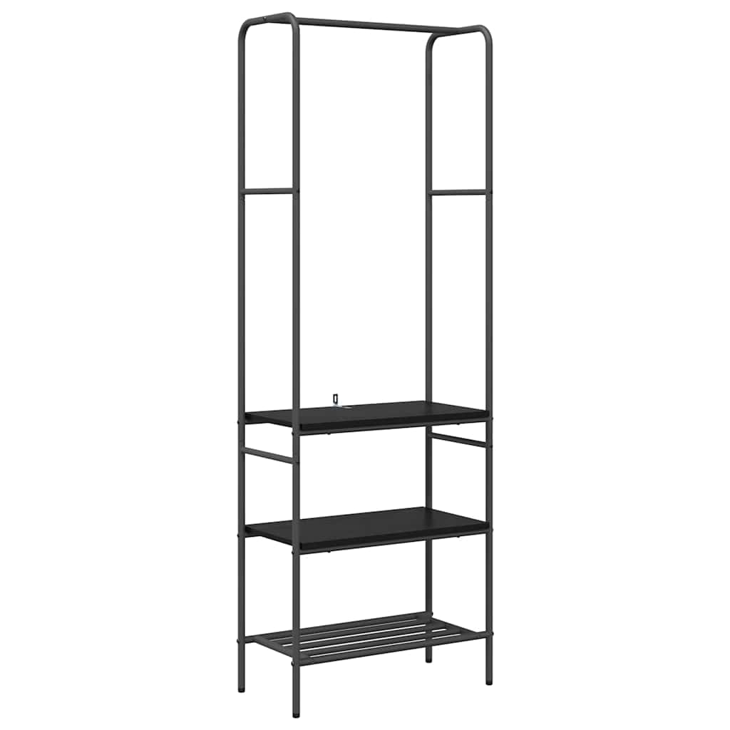 Clothes Rack Black Oak 60 x 30 x 171 cm Engineered Wood