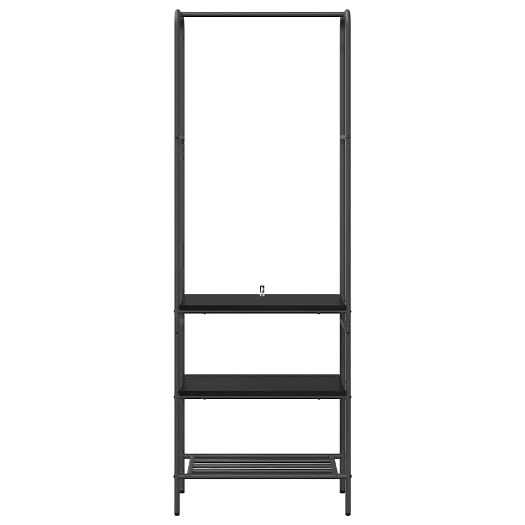 Clothes Rack Black Oak 60 x 30 x 171 cm Engineered Wood