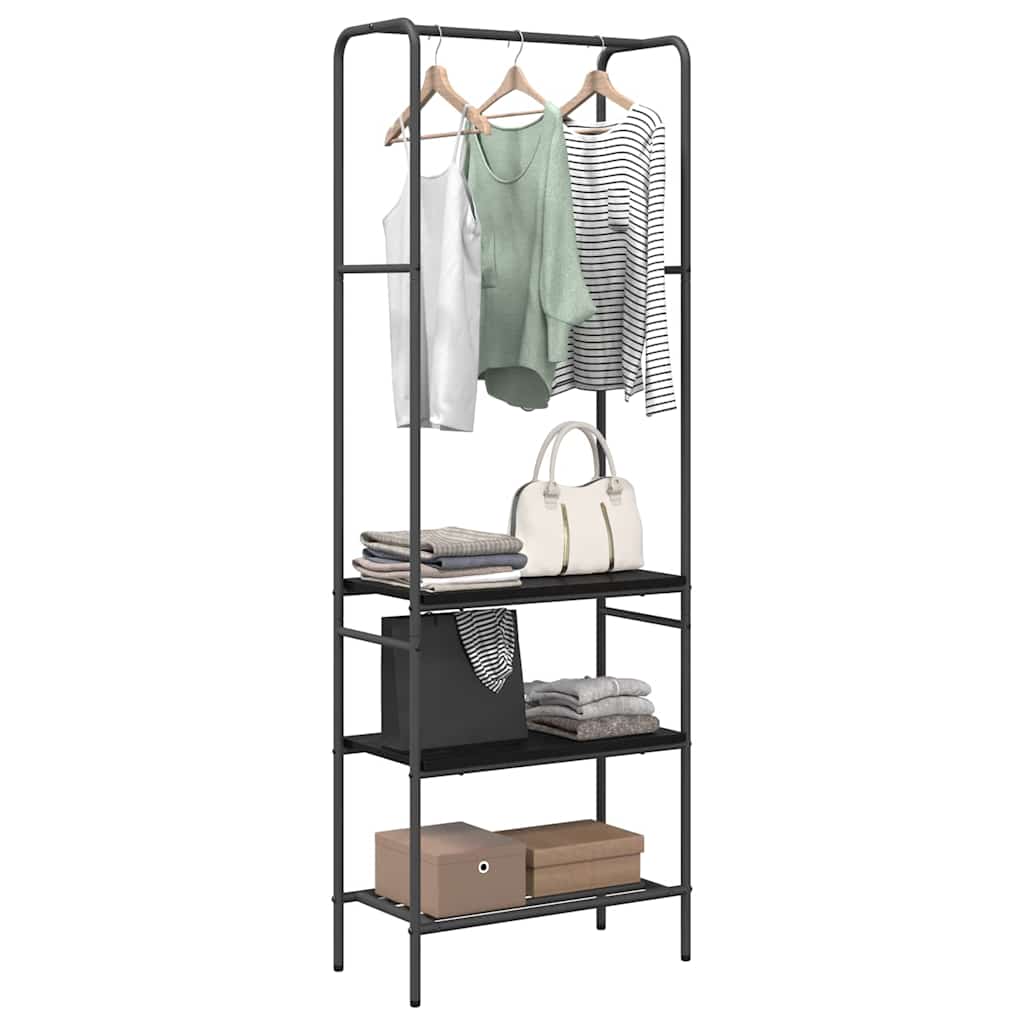 Clothes Rack Black Oak 60 x 30 x 171 cm Engineered Wood