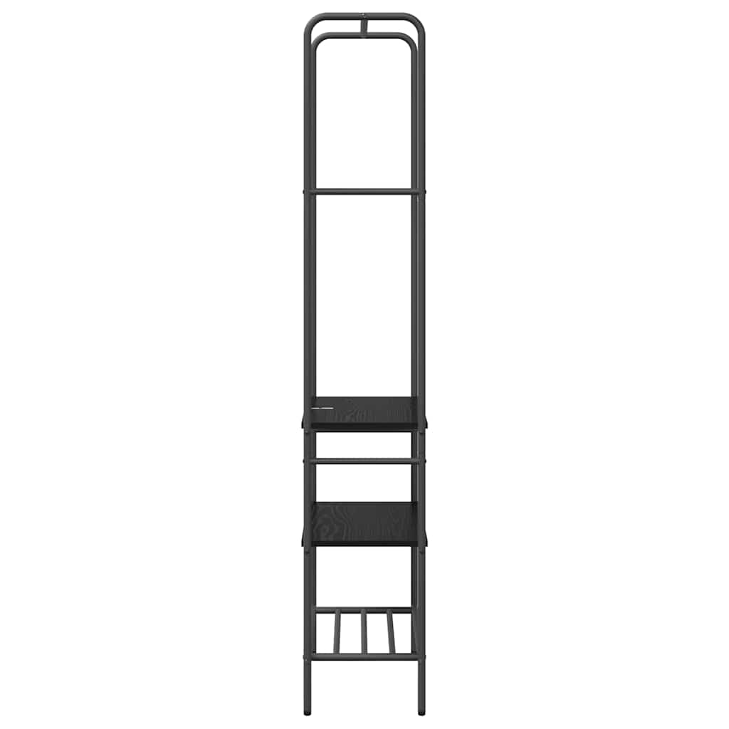 Clothes Rack Black Oak 60 x 30 x 171 cm Engineered Wood