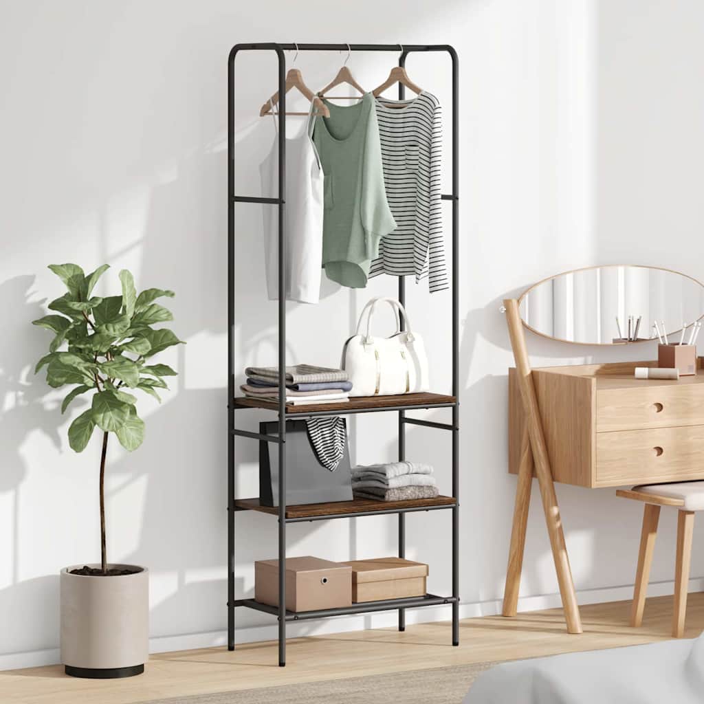 Clothes Rack Smoked Oak 60 x 30 x 171 cm Engineered Wood