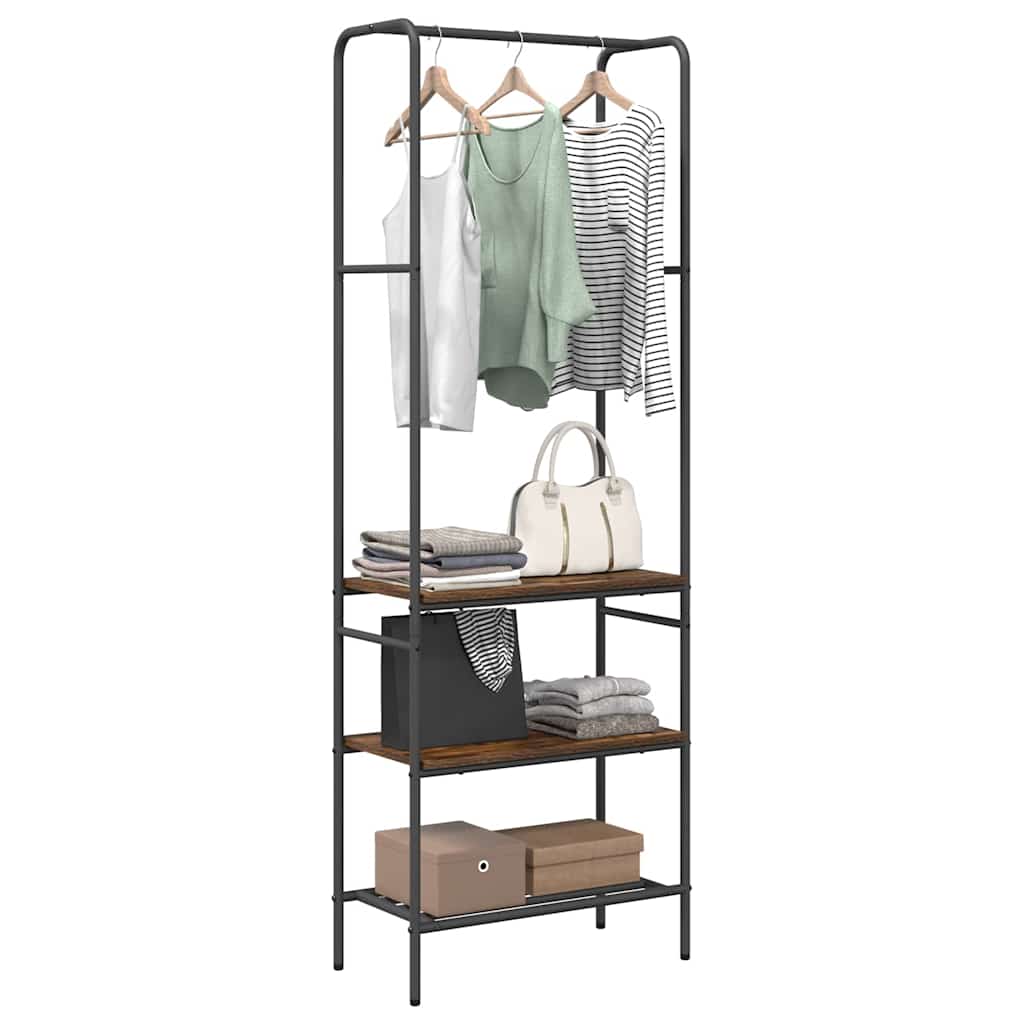 Clothes Rack Smoked Oak 60 x 30 x 171 cm Engineered Wood