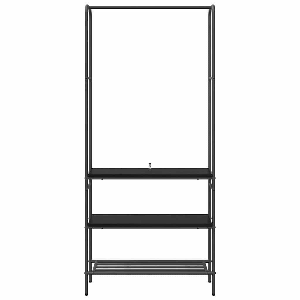 Clothes Rack Black Oak 77 x 30 x 171 cm Engineered Wood