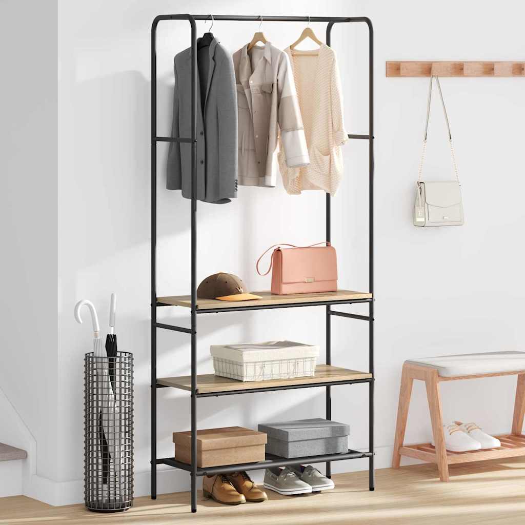 Clothes Rack Sonoma Oak 77 x 30 x 171 cm Engineered Wood