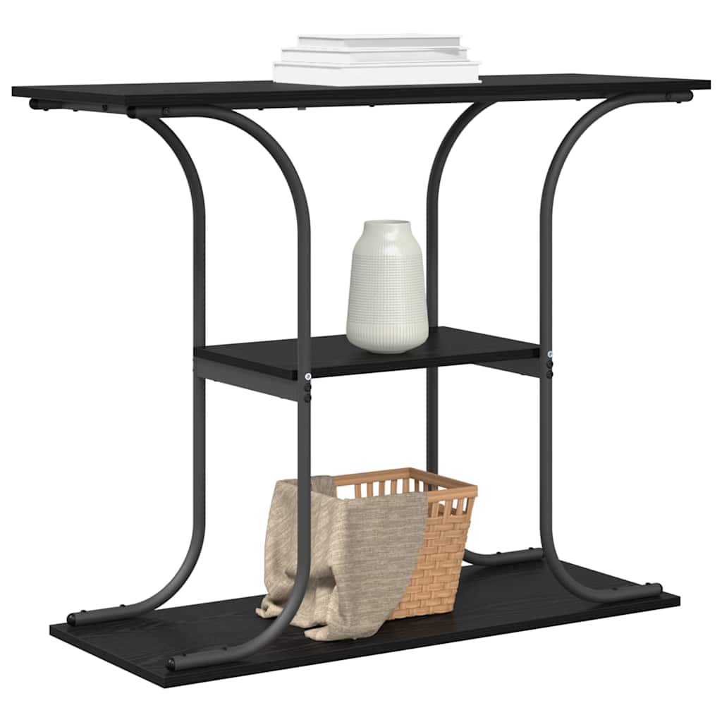 Console Table Black Oak 101 x 35 x 80.5 cm Engineered Wood