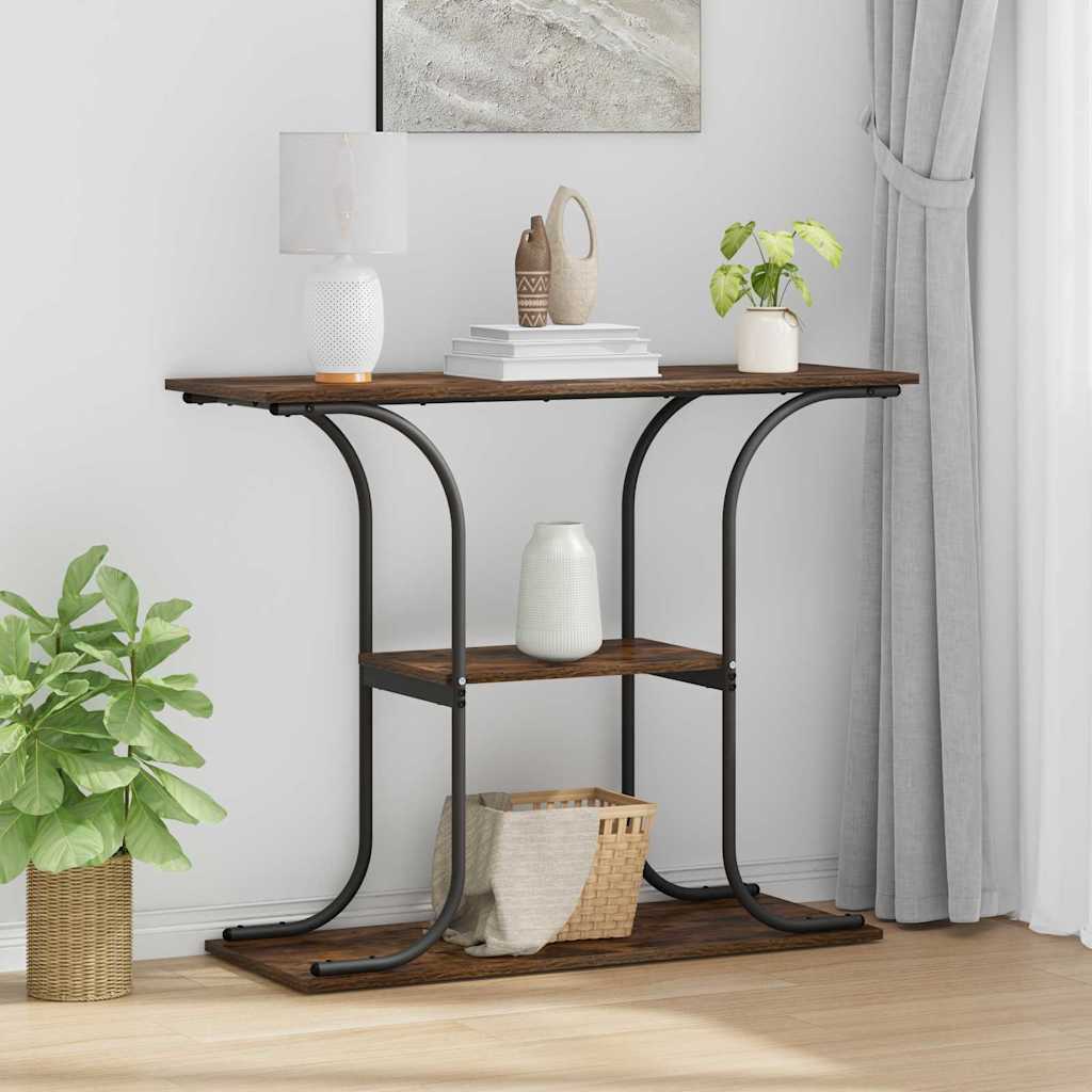 Console Table Smoked Oak 101 x 35 x 80.5 cm Engineered Wood