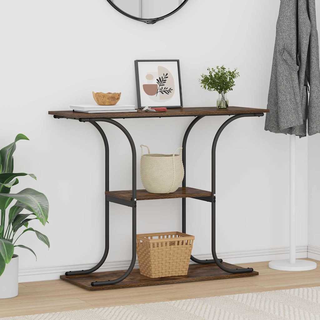 Console Table Smoked Oak 101 x 35 x 80.5 cm Engineered Wood
