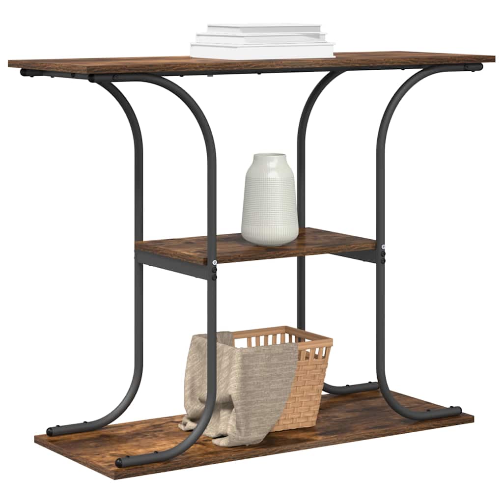 Console Table Smoked Oak 101 x 35 x 80.5 cm Engineered Wood
