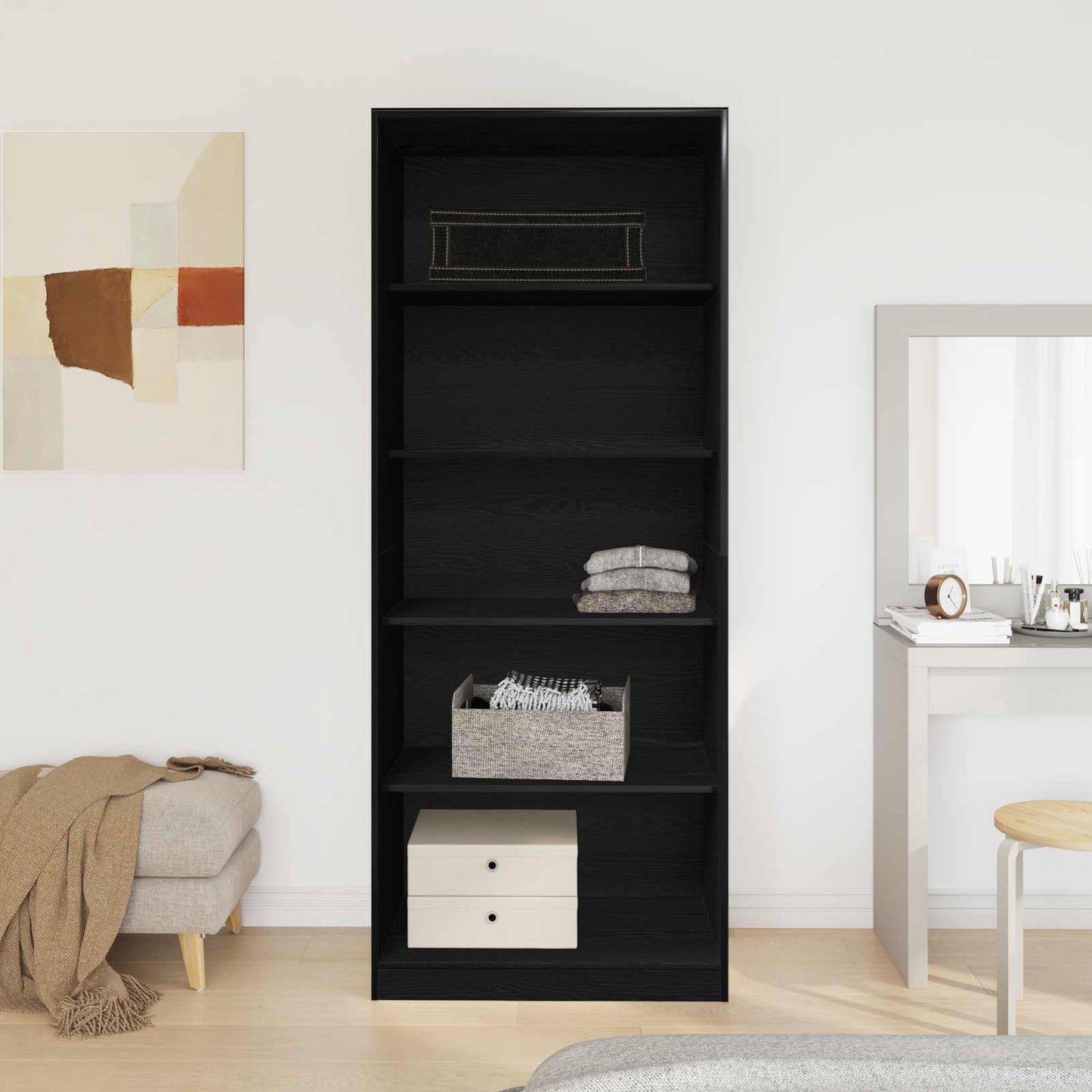 Wardrobe Black Oak 80 x 50 x 200 cm Engineered Wood