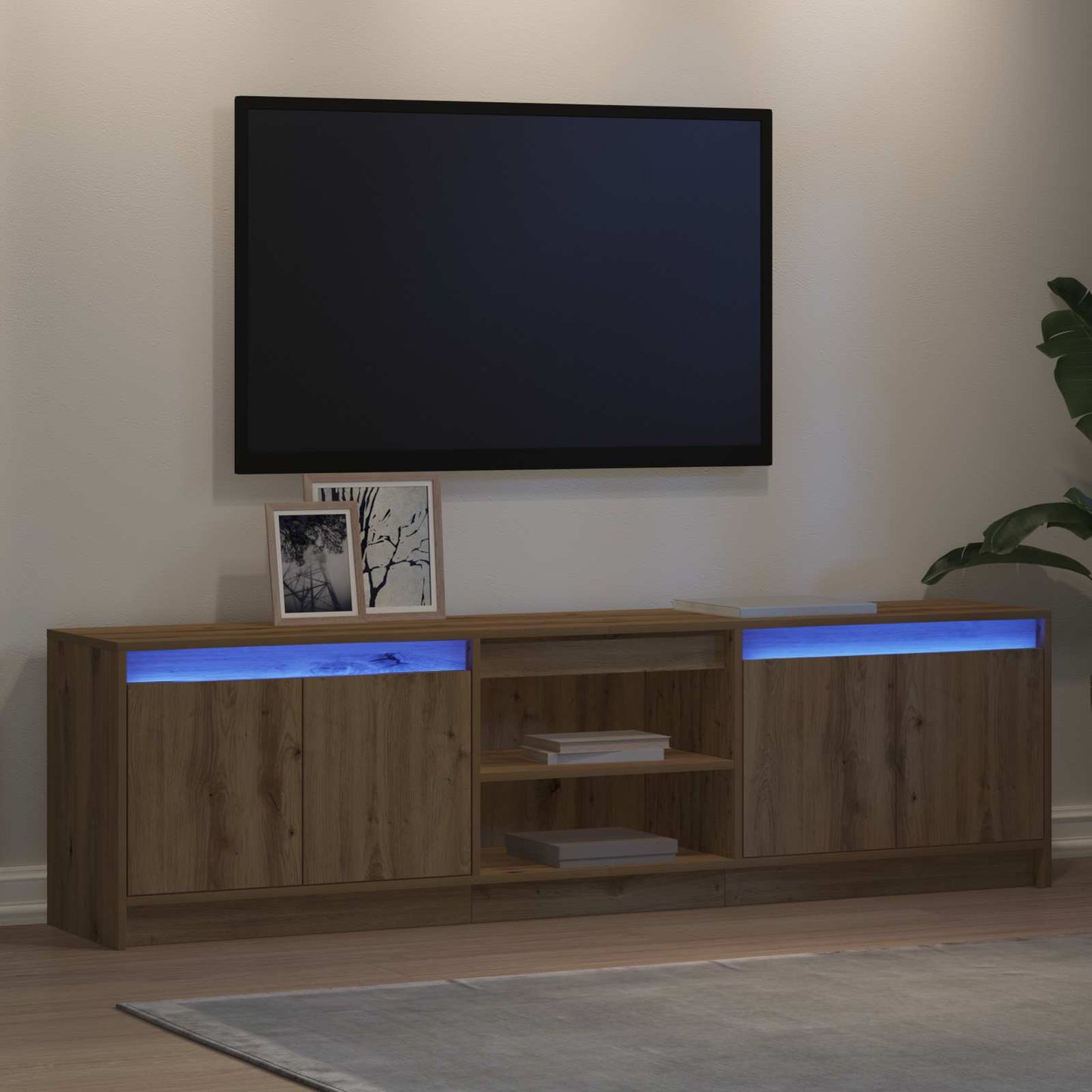 TV Units 2 pcs Brown 180 x 34 x 50 cm Engineered wood