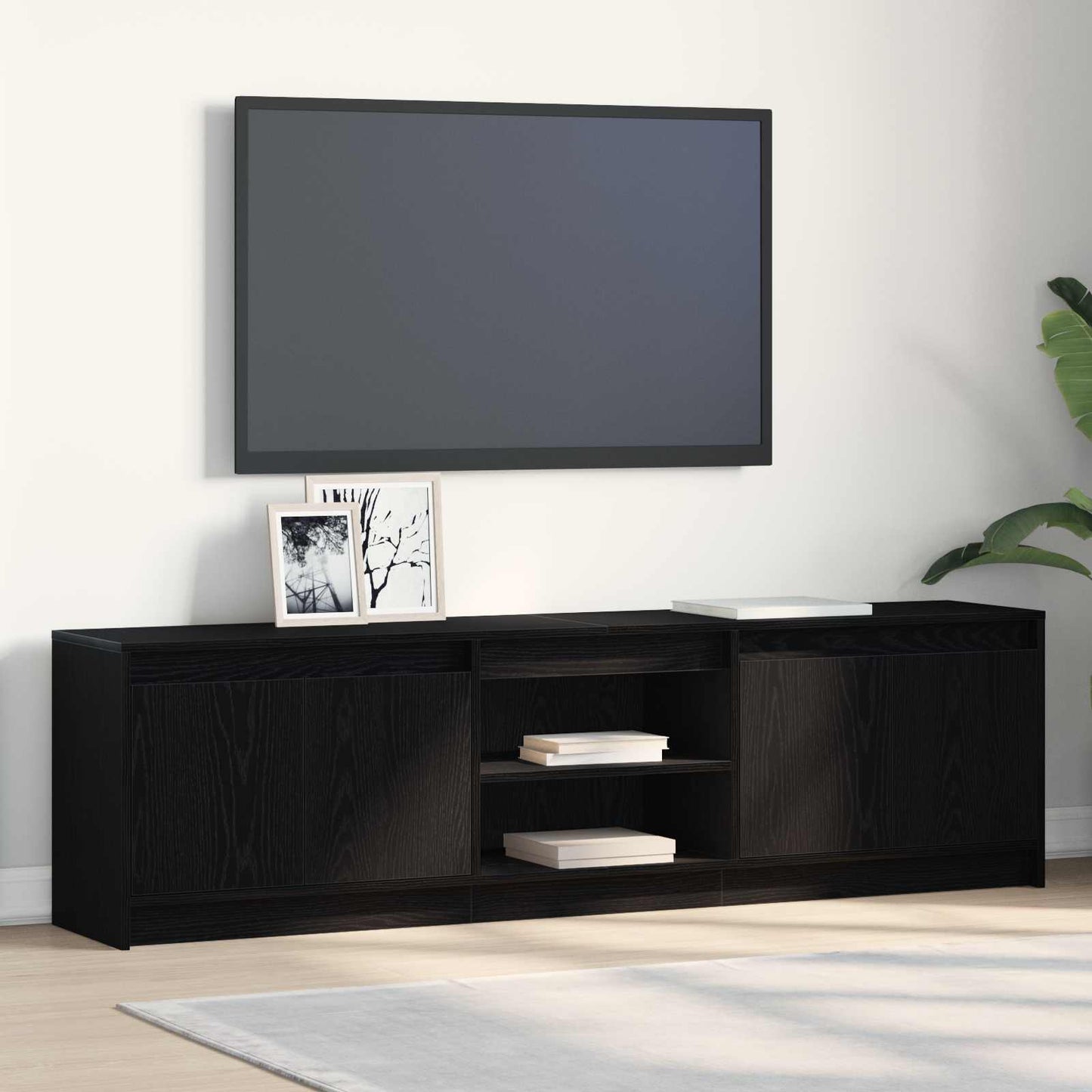 TV Units 2 pcs Black 180 x 34 x 50 cm Engineered wood
