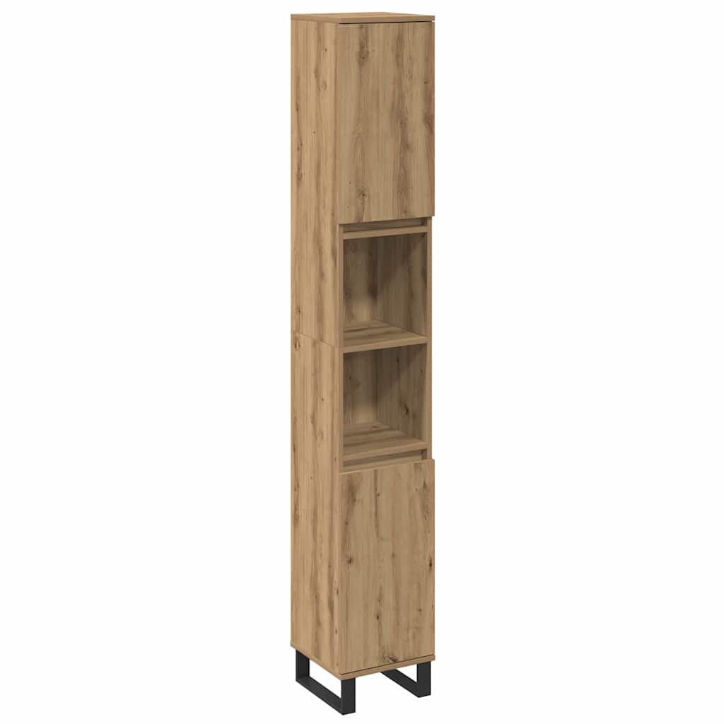Bathroom Furniture Set 3 pcs Brown Engineered Wood