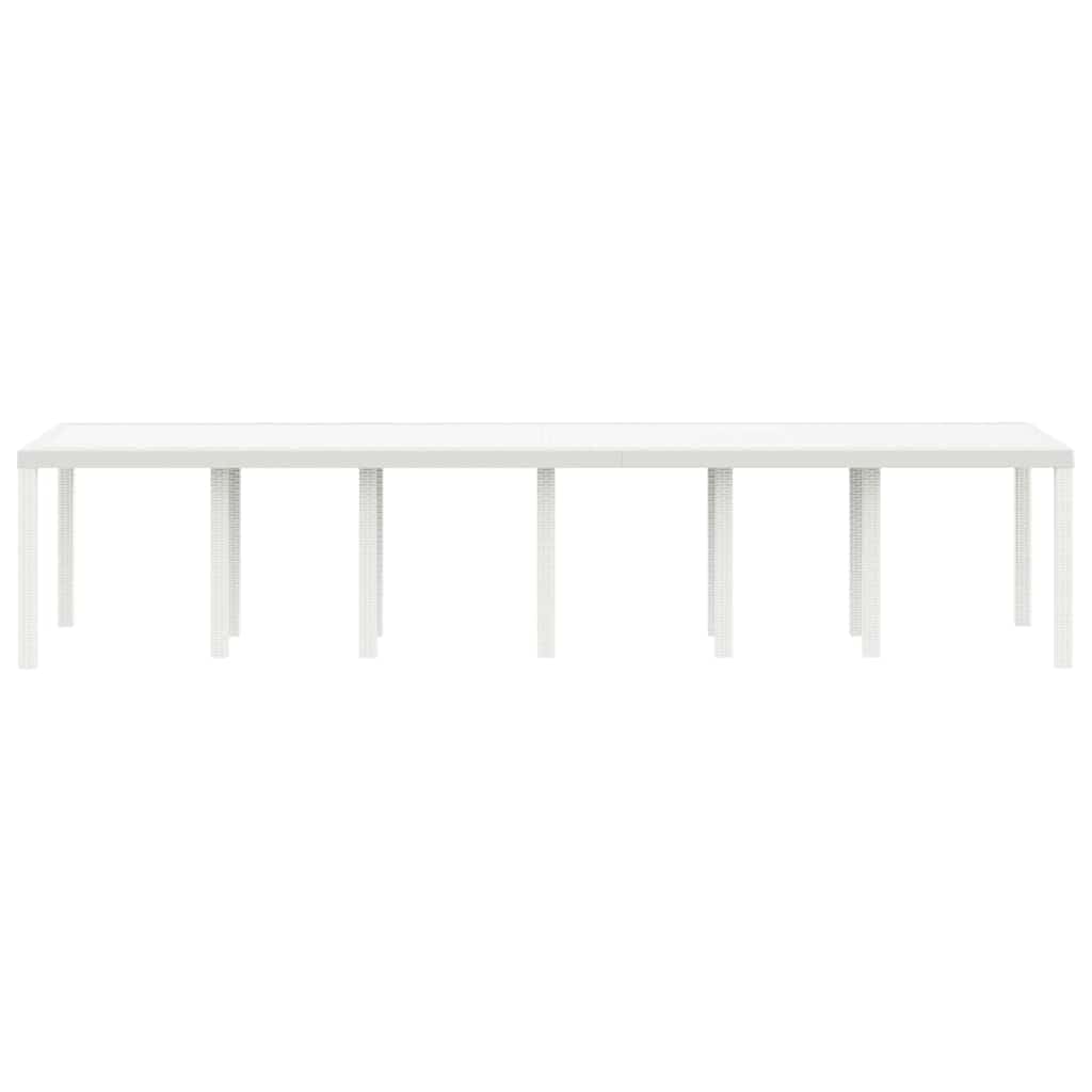 Garden Table White 350 x 100 x 74 cm Poly Rattan