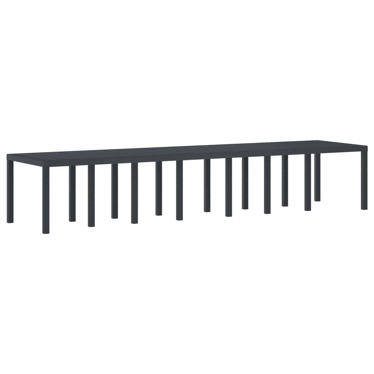 Garden Table Anthracite 400 x 100 x 73 cm Poly Rattan