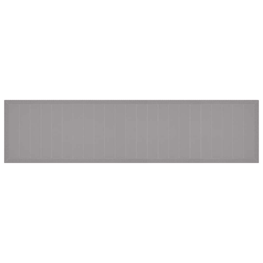 Garden Table Light Grey 400 x 100 x 73 cm Poly Rattan