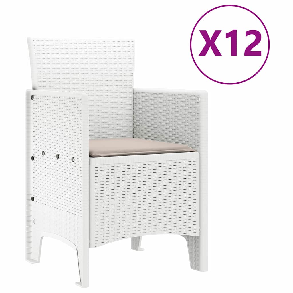 Garden Dining Set 13 pcs White and Light grey