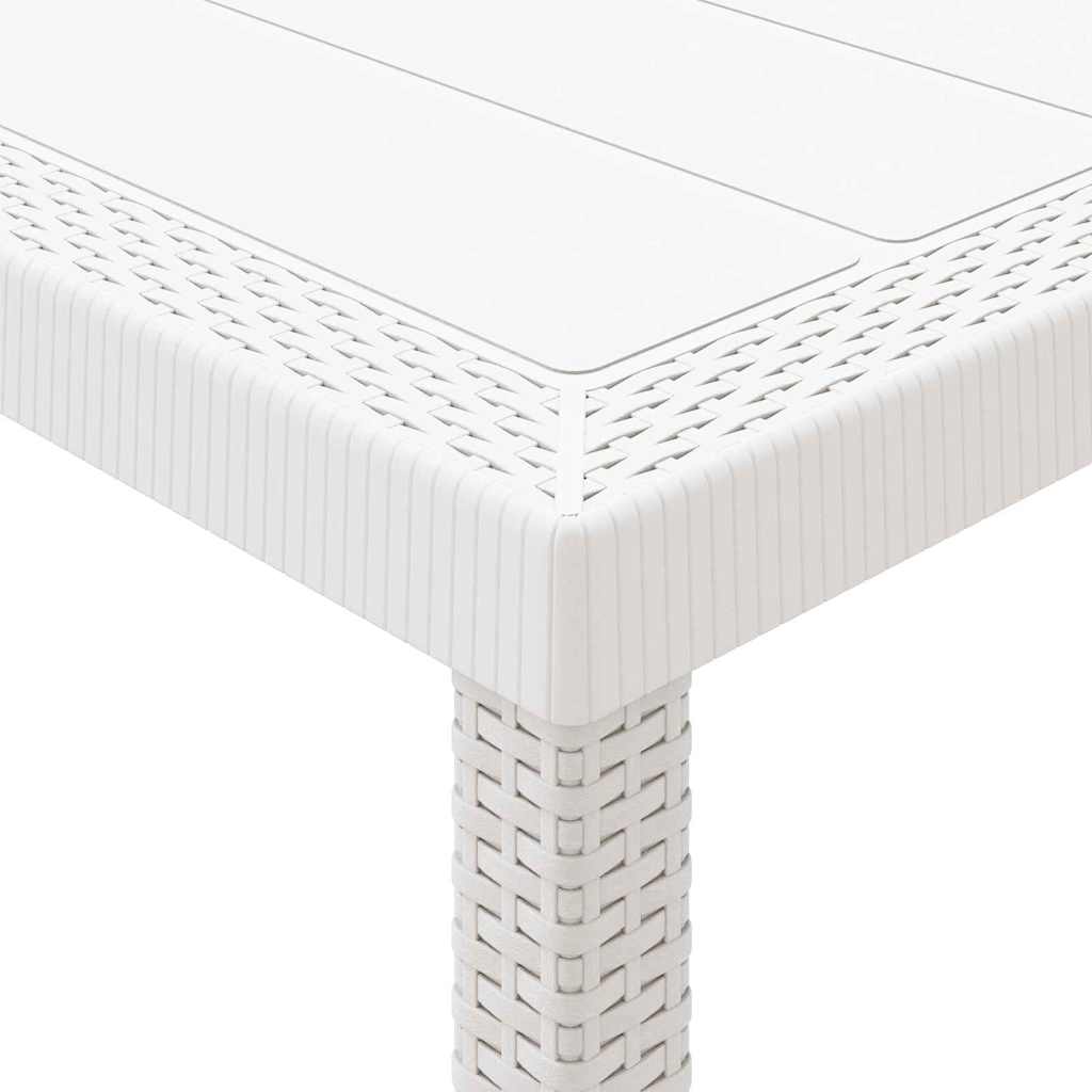 Garden Dining Set 15 pcs White Polt rattan