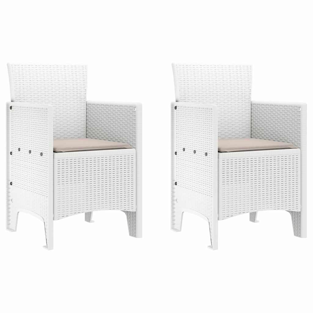 Garden Dining Set 3 pcs White Polypropylene