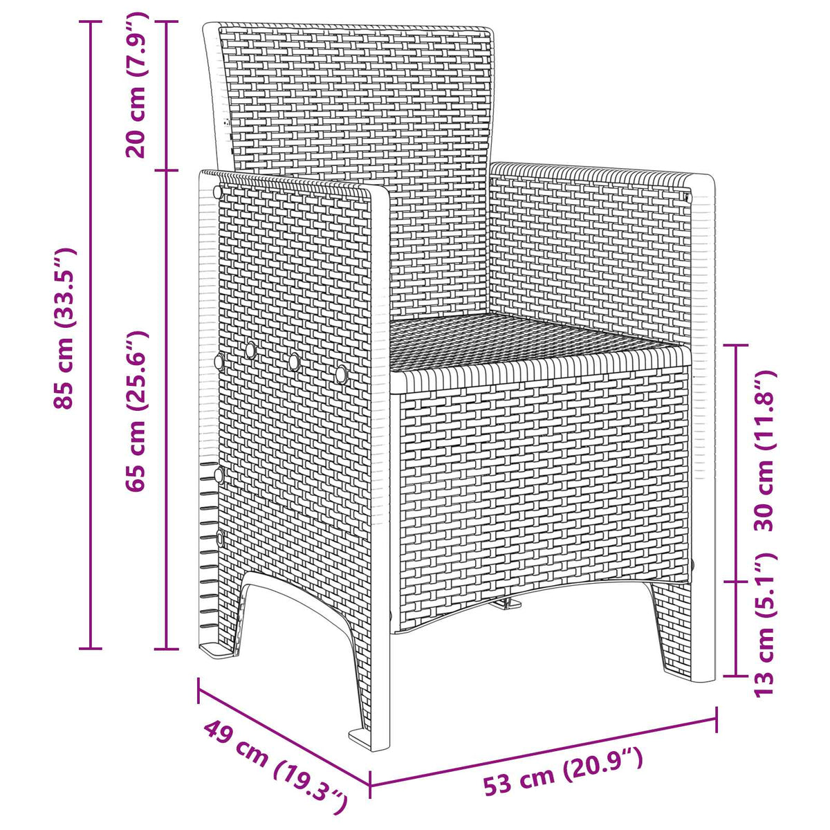 Garden Dining Set 5 pcs Brown Polt rattan