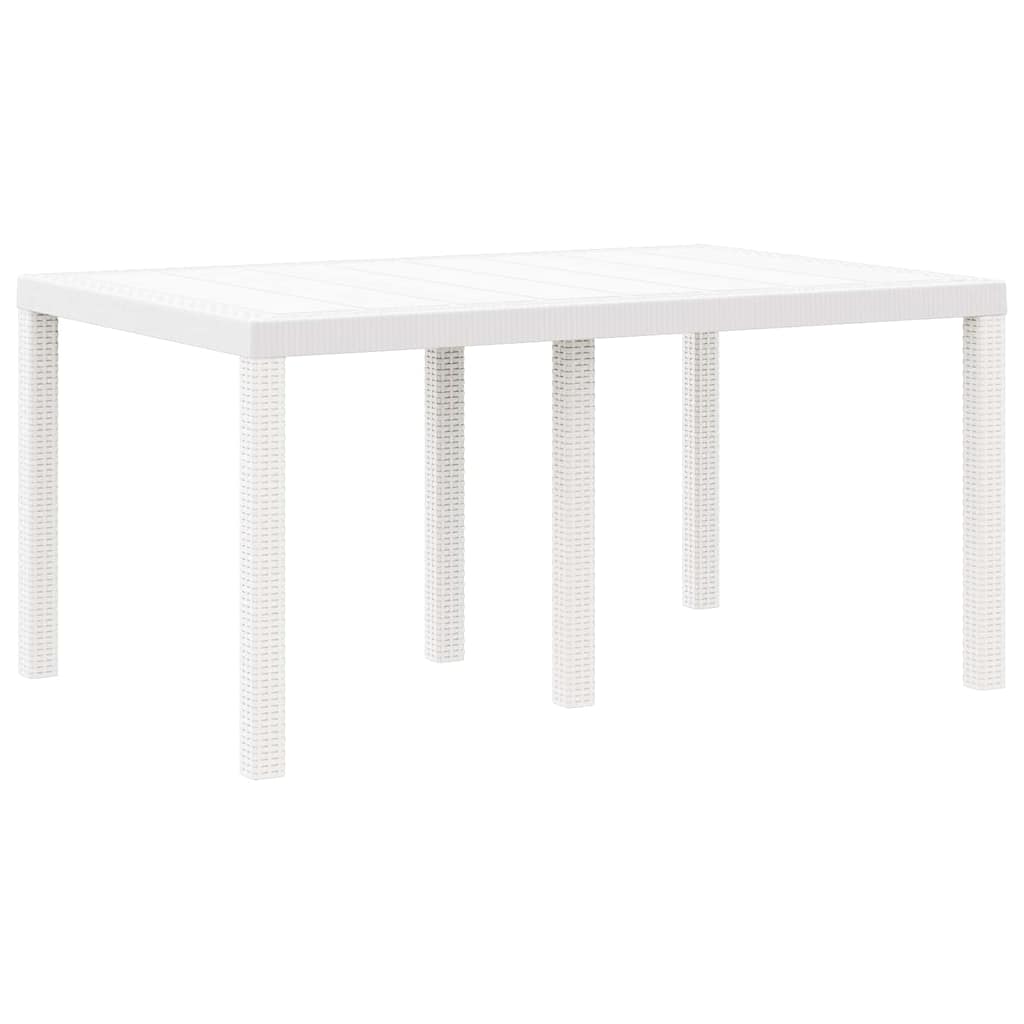 Garden Dining Set 5 pcs White Polt rattan