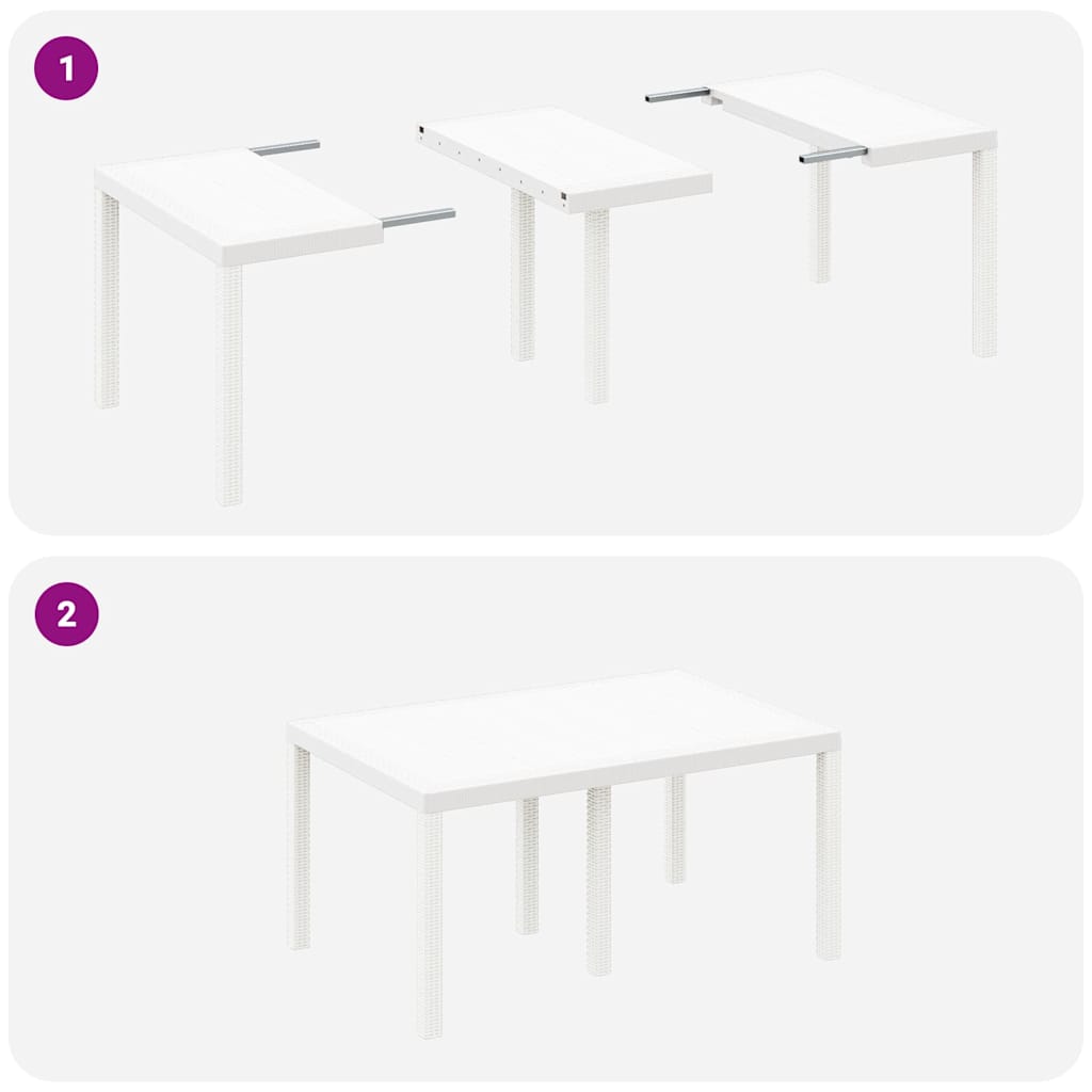 Garden Dining Set 5 pcs White Polt rattan
