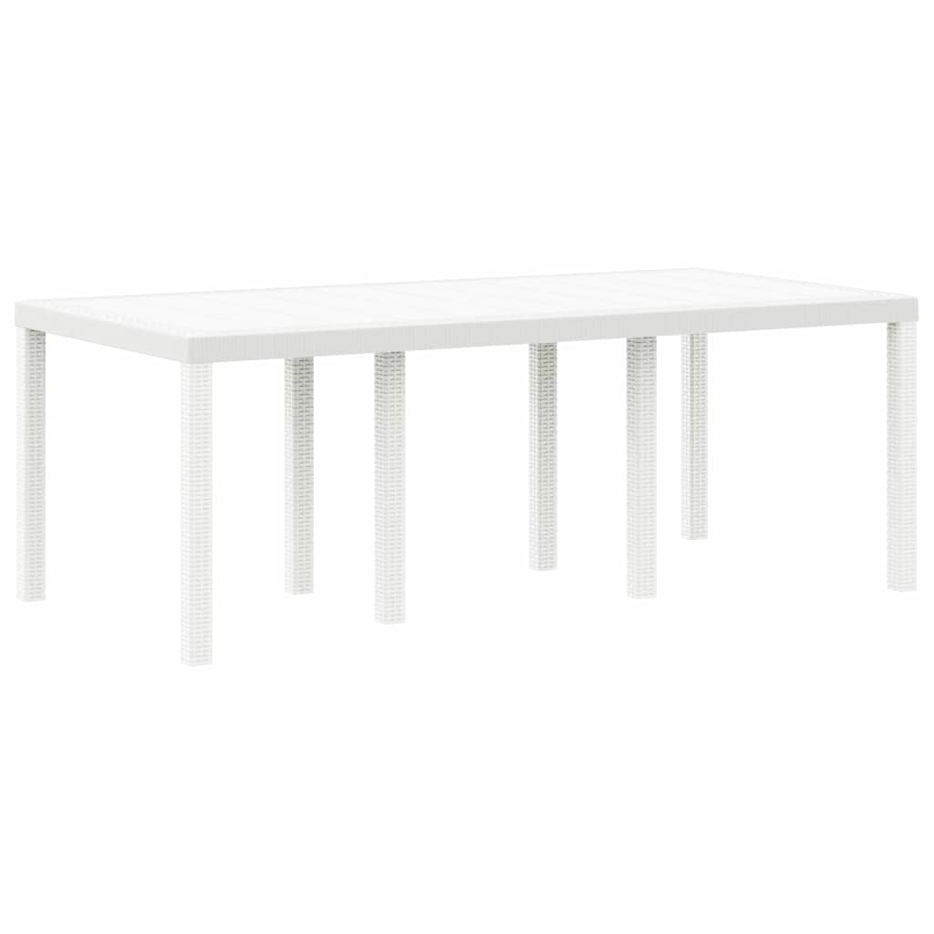 Garden Dining Set 7 pcs White Polypropylene