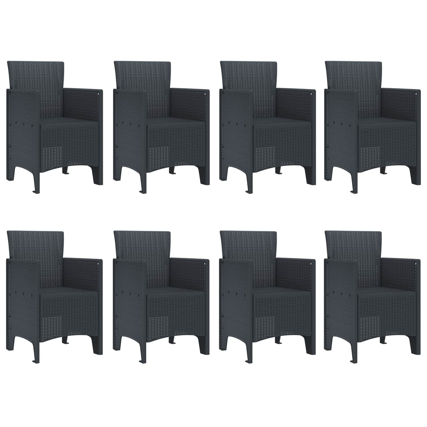 Garden Dining Set 9 pcs Anthracite Polypropylene