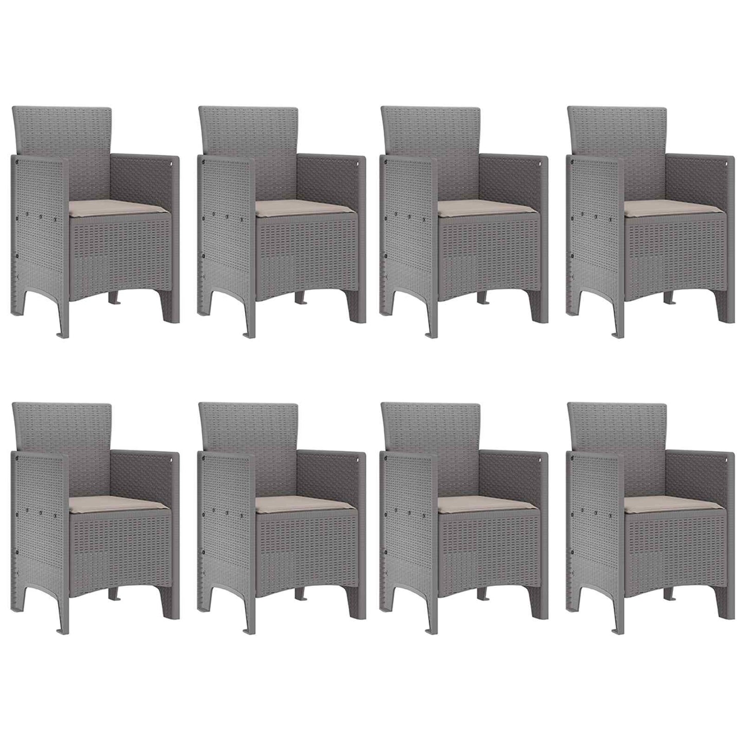 Garden Dining Set 9 pcs White Polypropylene