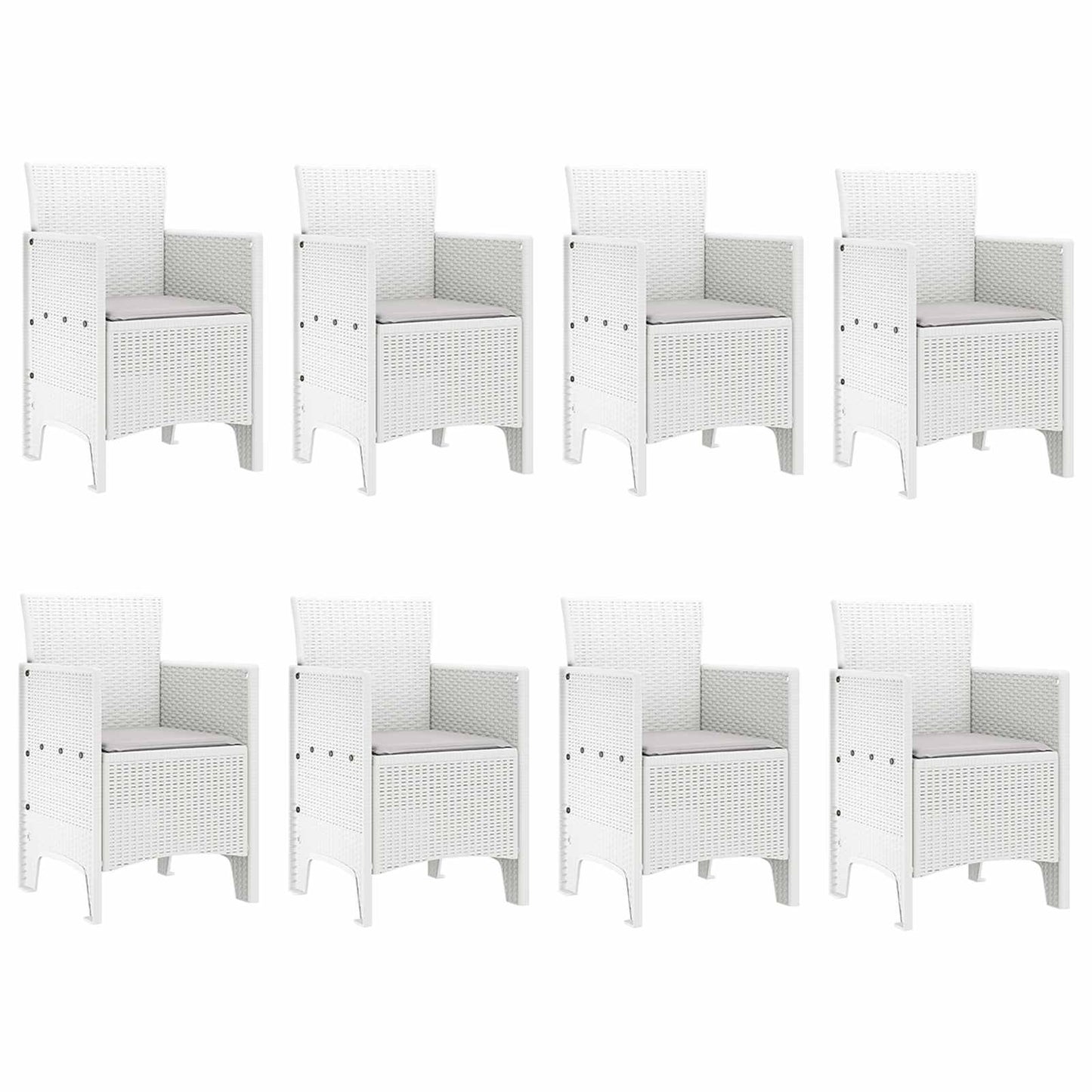Garden Dining Set 9 pcs White Polypropylene