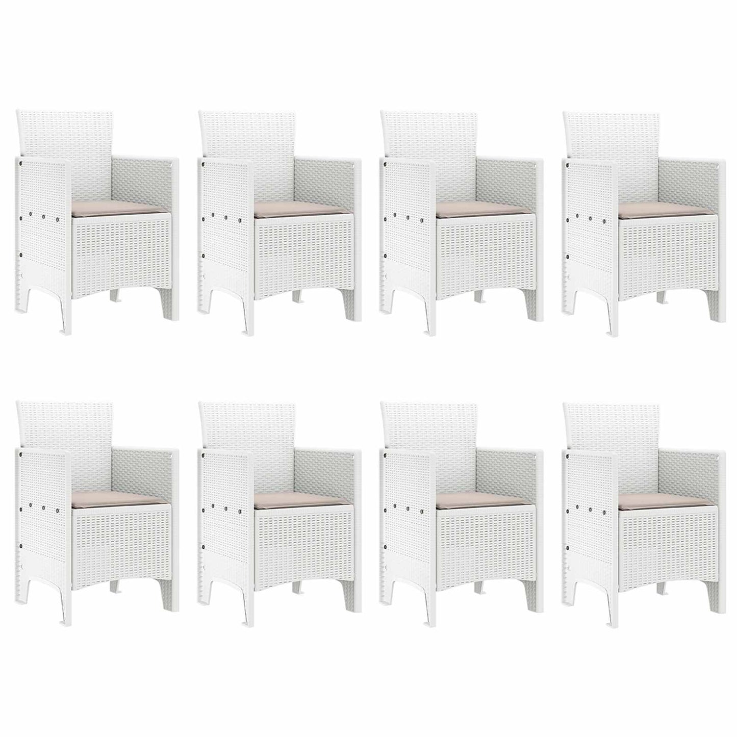 Garden Dining Set 9 pcs Light Grey Polypropylene