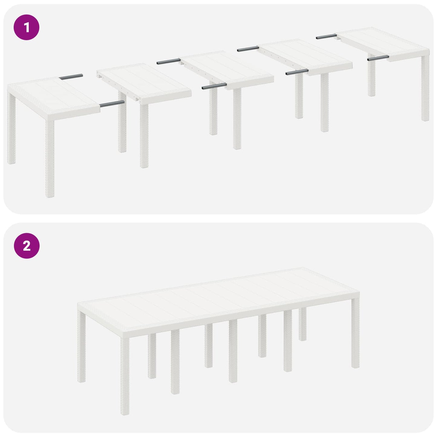 Garden Dining Set 9 pcs Light Grey Polypropylene