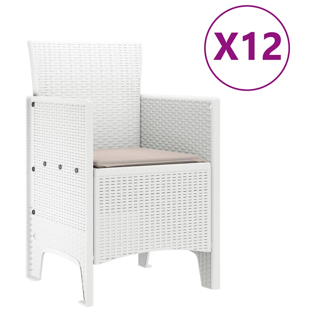Garden Dining Set 13 pcs White Polt rattan
