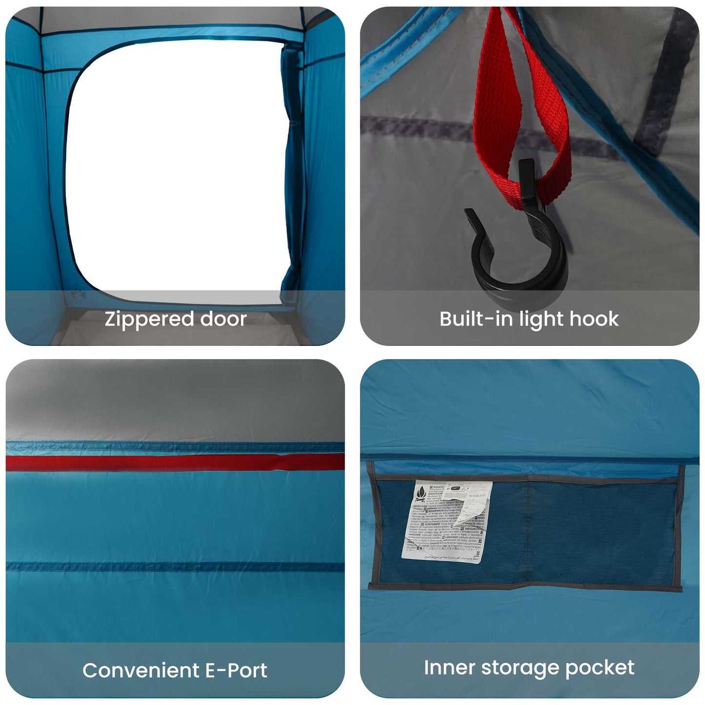 Instant Tent 2-Person Quick-Release Blue 160 x 160 x 227 cm