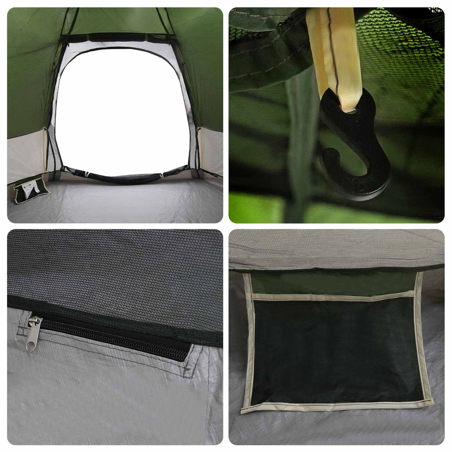 Instant Tent with Rainfly 4-Person Quick-Release Green