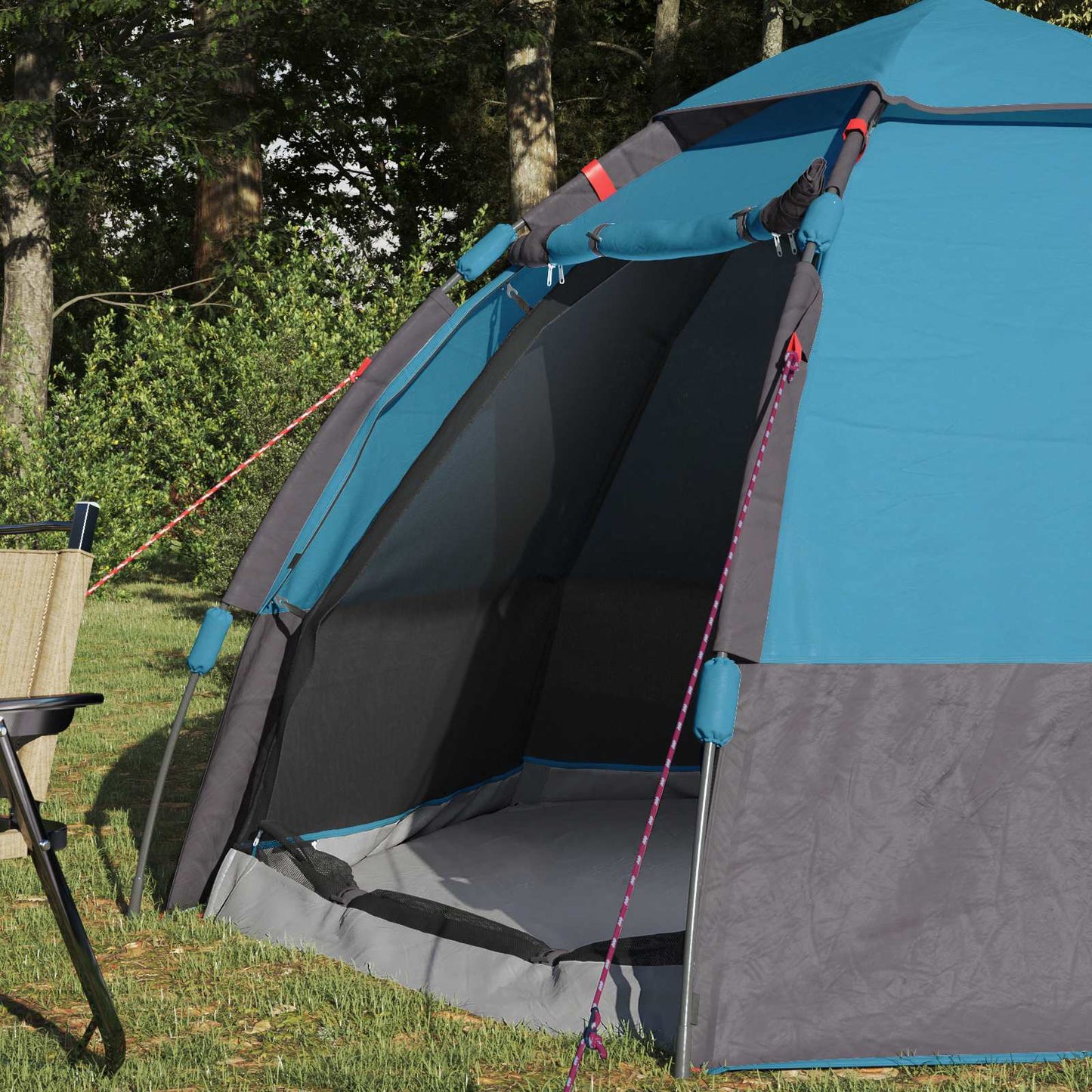 Instant Tent with Rainfly 4-Person Quick-Release with Roof Blue
