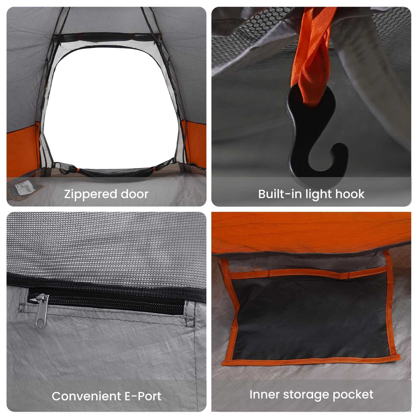 Instant Tent with Rainfly 4-Person Quick-Release 185T Polyester