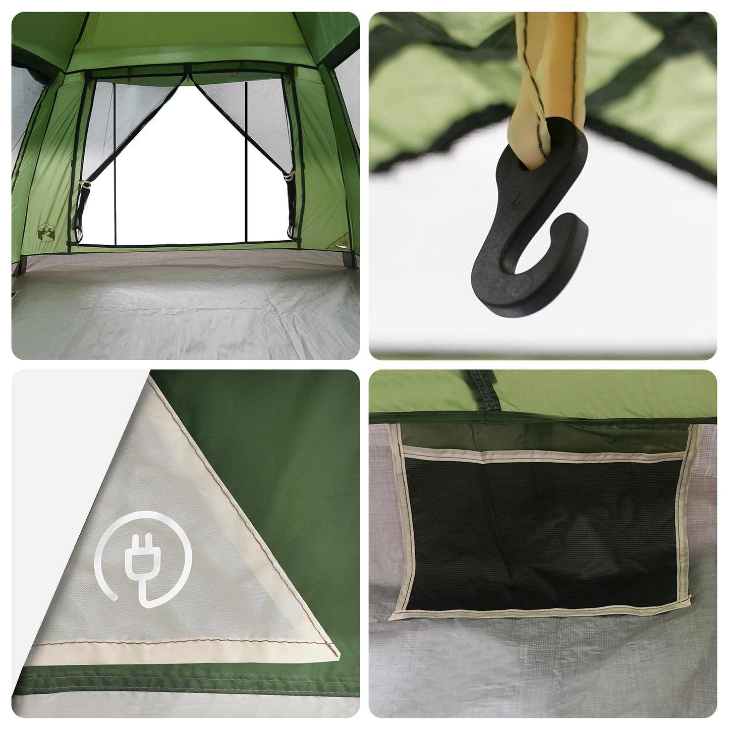 Instant Tent with Rainfly 3-Person Quick-Release Green