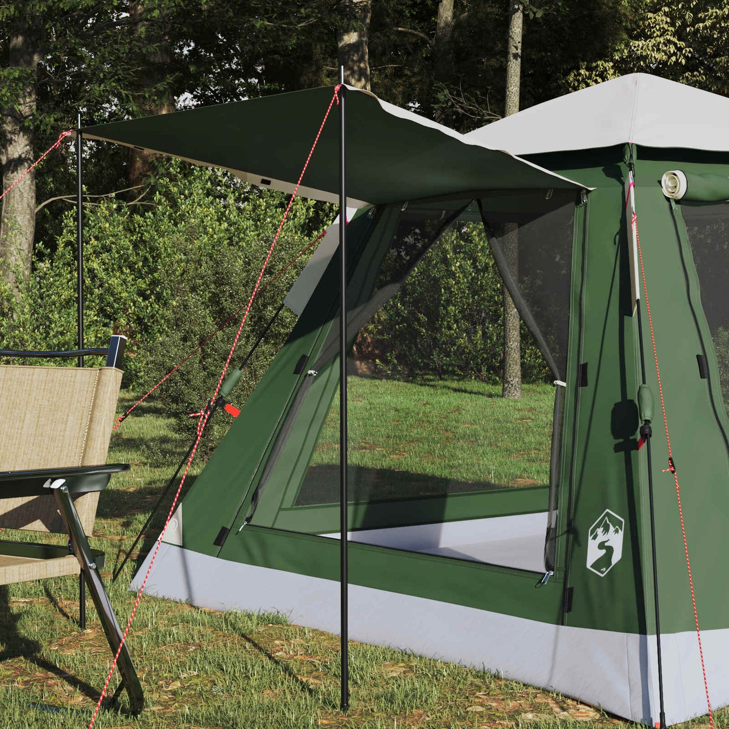 Instant Tent with Rainfly 3-Person Quick-Release Green