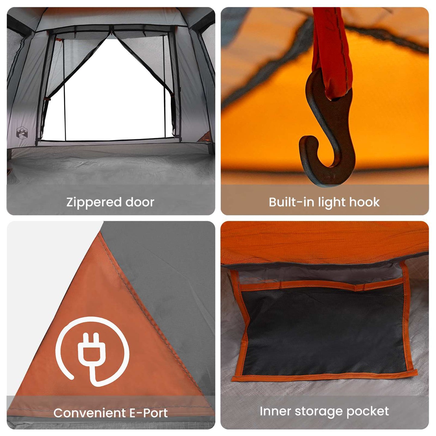 Instant Tent with Rainfly 3-Person Quick-Release 185T Polyester