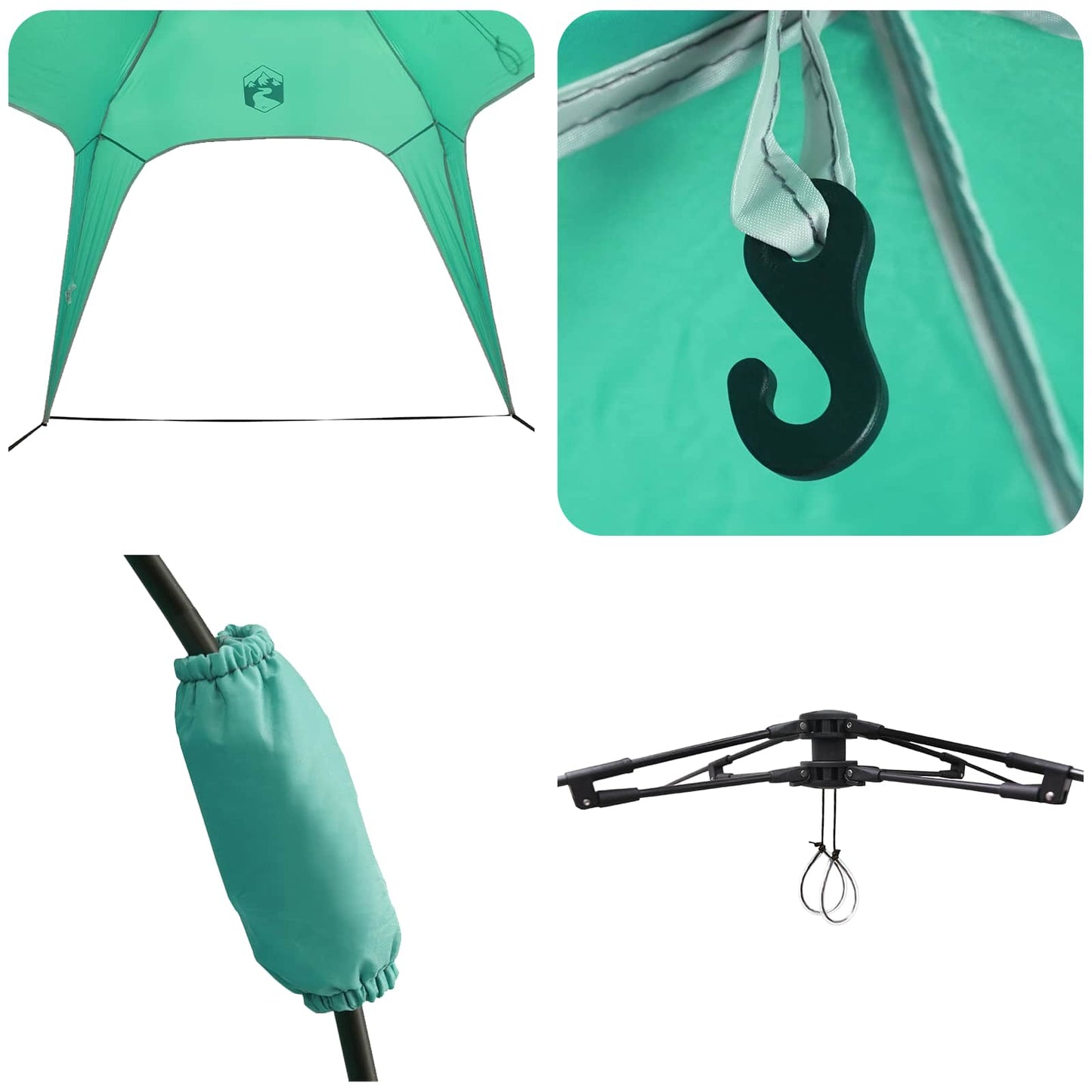 Instant Tent 4-Person Quick-Release Sea Green 185T Polyester