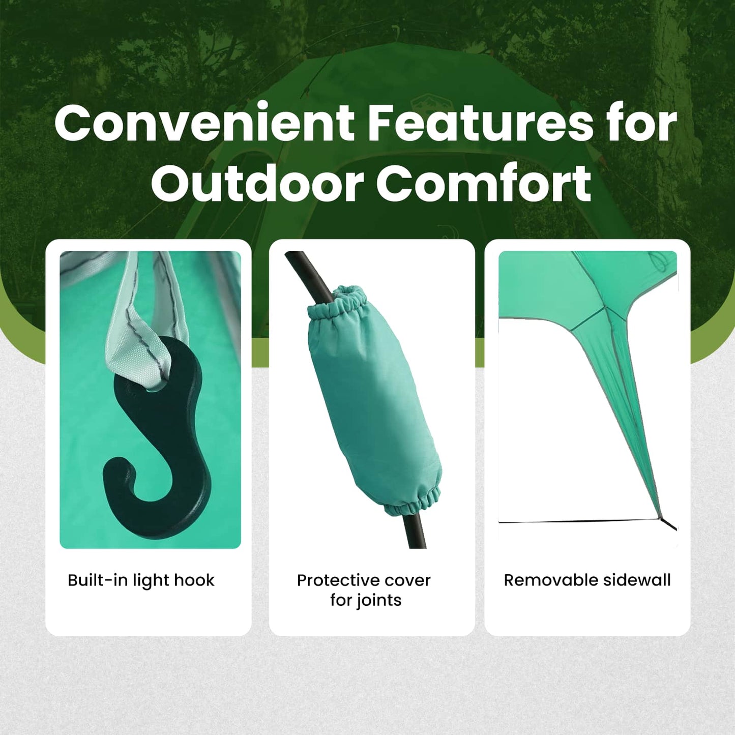 Instant Tent 4-Person Quick-Release Sea Green 185T Polyester