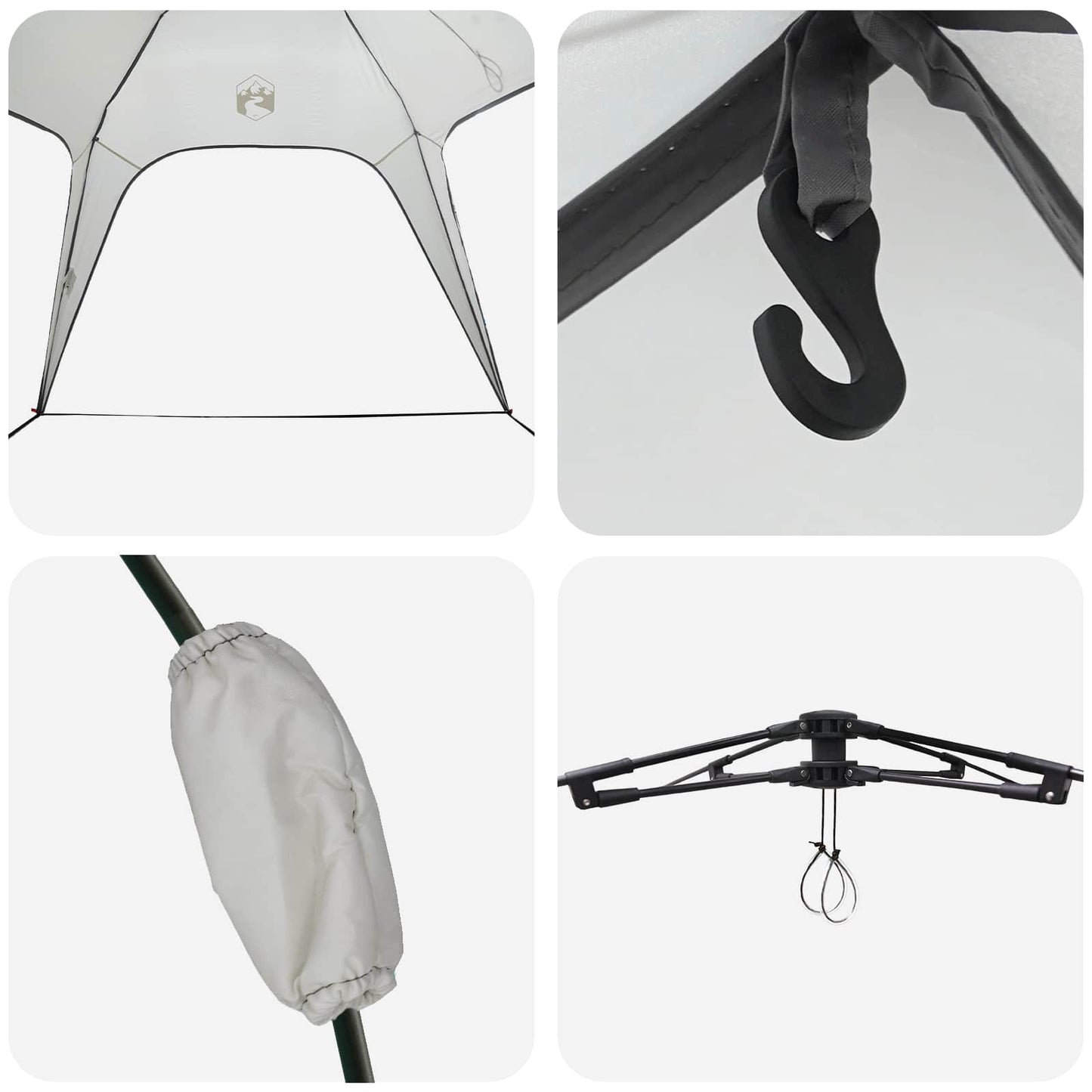 Instant Tent 4-Person Quick-Release Grey 260 x 260 x 197 cm
