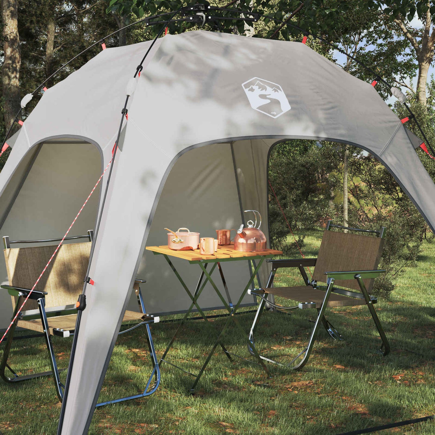 Instant Tent 4-Person Quick-Release Grey 260 x 260 x 197 cm